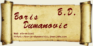 Boris Dumanović vizit kartica